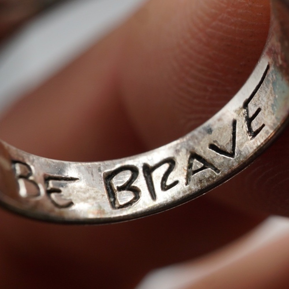 Sterling Silver Love Life Be Brave Engraved Band Ring Size 6.5 925 Inspirational - Picture 5 of 6